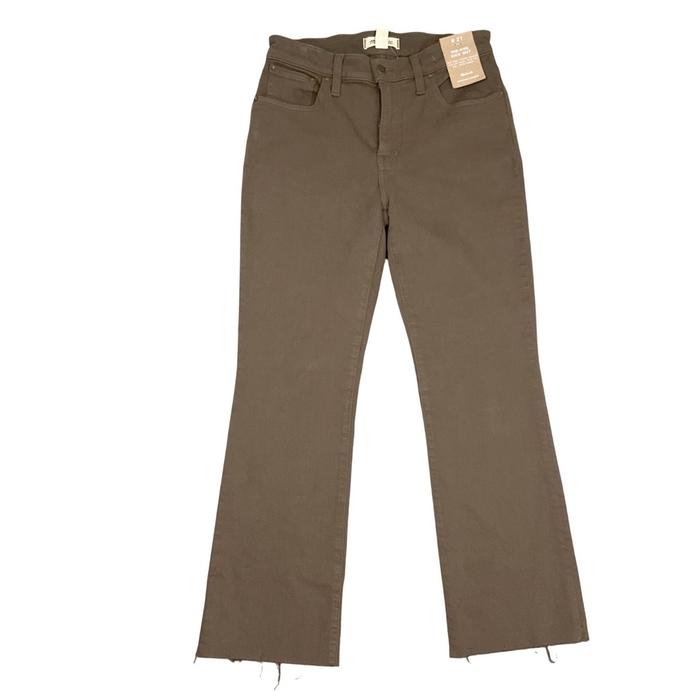 Madewell Kick Out Jeans Womens 27 Brown‎ Mid-Rise Raw Hem NR491 Magic Pockets